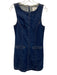 Reformation Size 2 Dark Wash Cotton Sleeveless Denim Pockets Midi Dress Dark Wash / 2