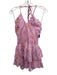Loveshackfancy Size S Pink & Multi Cotton Halter Floral Tiered Sleeveless Top Pink & Multi / S