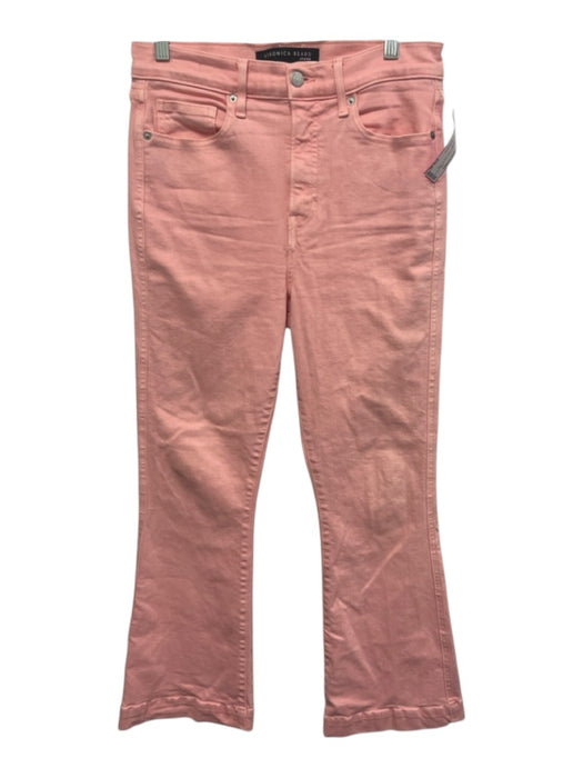 Veronica Beard Jeans Size 29 Pink Cotton Flare Hem Zip Fly High Rise Jeans Pink / 29