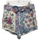 Farm Rio Size L White, Blue, Multi Cotton All Over Print Zip Flap Closure Shorts White, Blue, Multi / L