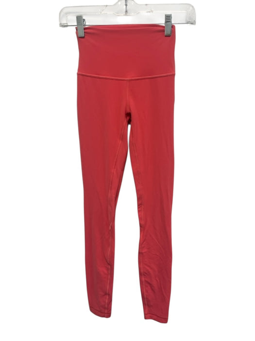 Lululemon Size 2 Salmon Pink Nylon Blend Athletic Full Length Leggings Salmon Pink / 2