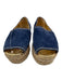 Prada Shoe Size 37 Blue & Gold Suede Espadrille Platform Peep Toe Sandals Blue & Gold / 37