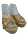Jimmy Choo Shoe Size 38 Beige Patent Leather Espadrille Wedge Straps Sandals Beige / 38