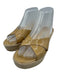 Jimmy Choo Shoe Size 38 Beige Patent Leather Espadrille Wedge Straps Sandals Beige / 38