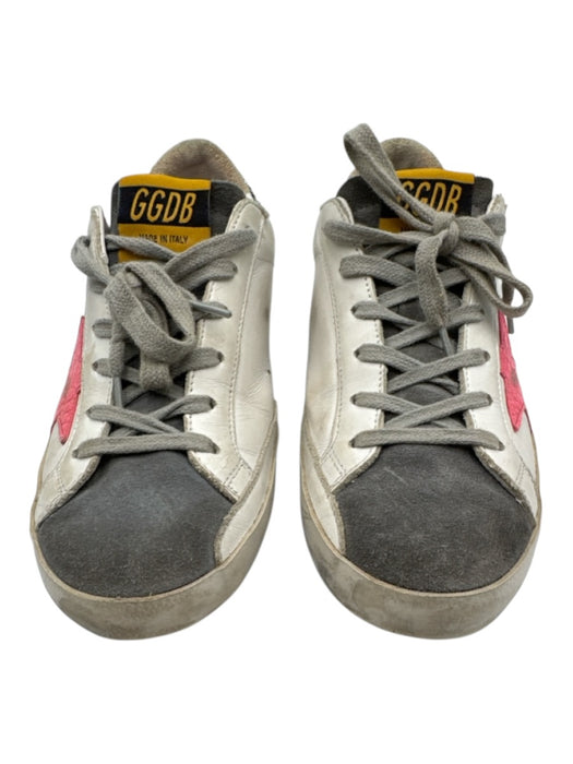 Golden Goose Shoe Size 37 White, Gray, Pink Leather Fabric Block Sneakers White, Gray, Pink / 37