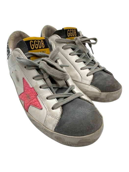 Golden Goose Shoe Size 37 White, Gray, Pink Leather Fabric Block Sneakers White, Gray, Pink / 37
