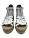Clergerie Shoe Size 37 White & Brown Leather Espadrille Ankle Buckle Sandals White & Brown / 37