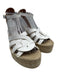 Clergerie Shoe Size 37 White & Brown Leather Espadrille Ankle Buckle Sandals White & Brown / 37