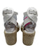 Clergerie Shoe Size 37 White & Brown Leather Espadrille Ankle Buckle Sandals White & Brown / 37