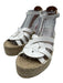 Clergerie Shoe Size 37 White & Brown Leather Espadrille Ankle Buckle Sandals White & Brown / 37