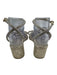 Loeffler Randall Shoe Size 7.5 Gold & Silver Leather Rhinestone Bows Sandals Gold & Silver / 7.5