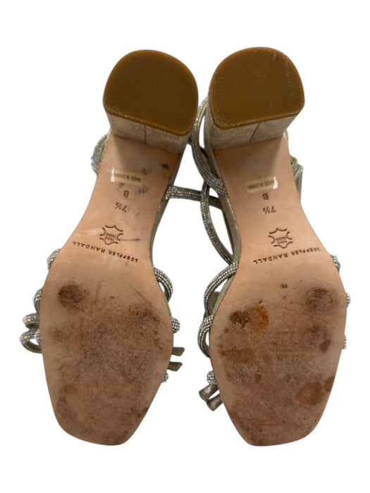 Loeffler Randall Shoe Size 7.5 Gold & Silver Leather Rhinestone Bows Sandals Gold & Silver / 7.5