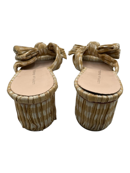 Loeffler Randall Shoe Size 7 Beige & White Fabric Ruffle Bow Detail Sandals Beige & White / 7