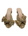 Loeffler Randall Shoe Size 7 Beige & White Fabric Ruffle Bow Detail Sandals Beige & White / 7