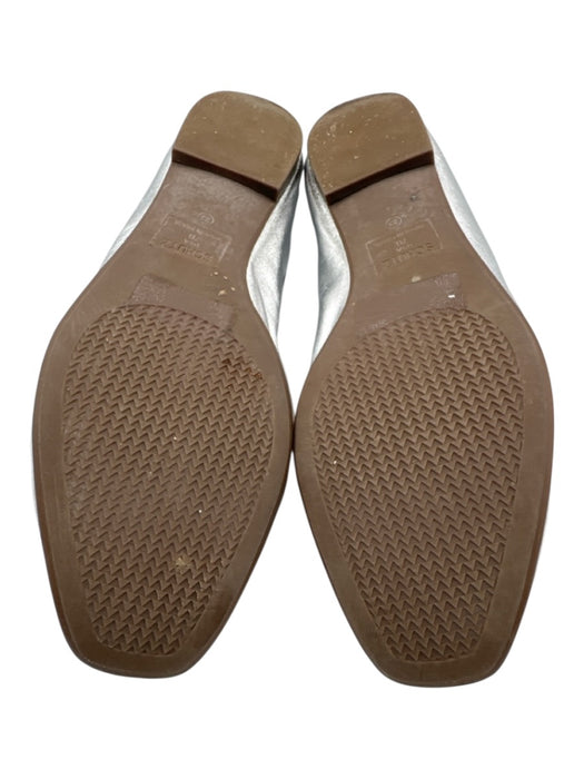Schutz Shoe Size 7 Silver Leather Shiny Bow Detail Detail Flats Silver / 7