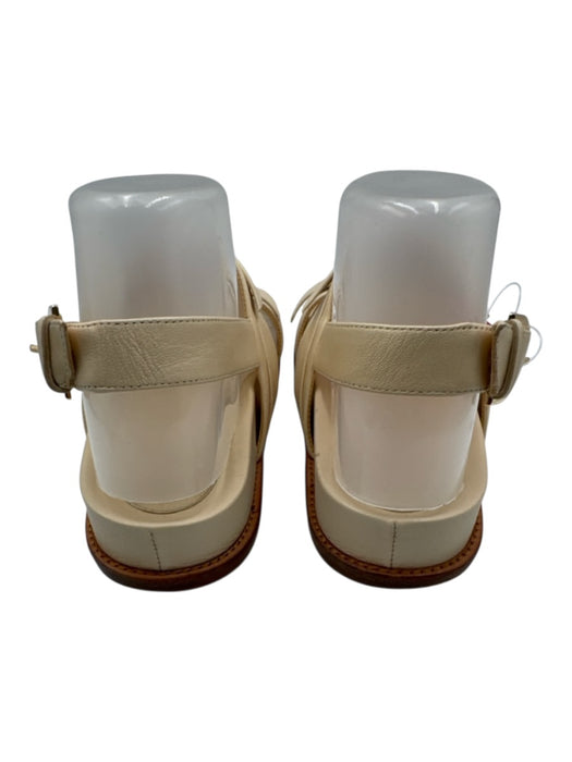 Alexandre Birman Shoe Size 37 Butter Cream Leather Bow detail Flat Sandals Butter Cream / 37