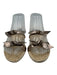 Alexandre Birman Shoe Size 37.5 Gold & Beige Leather Bow detail Raffia Sandals Gold & Beige / 37.5