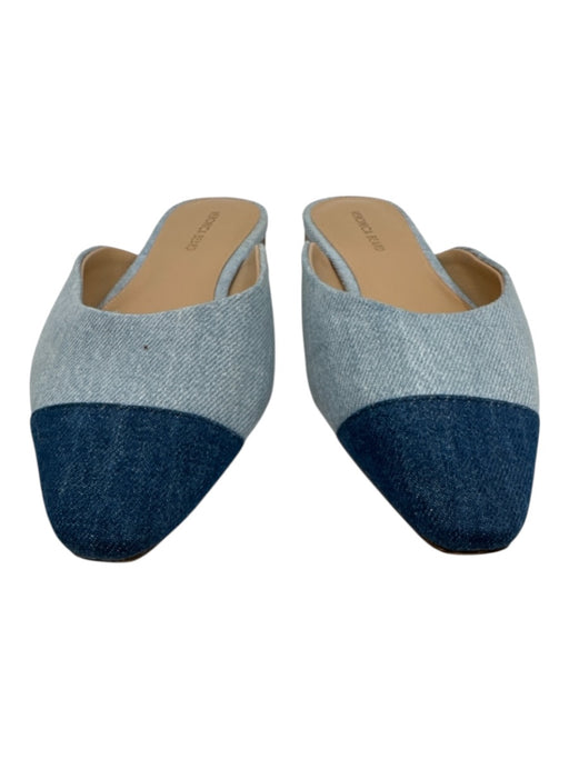 Veronica Beard Shoe Size 7 Blue & Navy Canvas Mule Two Tone Cap Toe Sandals Blue & Navy / 7