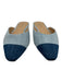 Veronica Beard Shoe Size 7 Blue & Navy Canvas Mule Two Tone Cap Toe Sandals Blue & Navy / 7