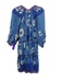 Bell by Alicia Bell Size L Blue, Orange, White Cotton & Silk 3/4 Sleeve Dress Blue, Orange, White / L