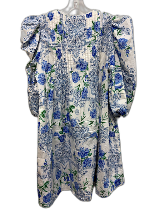 Hunter Bell Size M Blue, Green, White Cotton Puff 1/2 Sleeve Floral Print Dress Blue, Green, White / M
