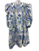 Hunter Bell Size M Blue, Green, White Cotton Puff 1/2 Sleeve Floral Print Dress Blue, Green, White / M