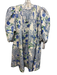 Hunter Bell Size M Blue, Green, White Cotton Puff 1/2 Sleeve Floral Print Dress Blue, Green, White / M