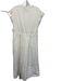 La Ligne Size L White Cotton Cap Sleeve Waist Cinch Fabric Block Midi Dress White / L