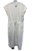 La Ligne Size L White Cotton Cap Sleeve Waist Cinch Fabric Block Midi Dress White / L