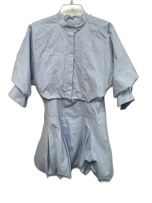 Simkhai Size 10 Light Blue Cotton & Polyester Short Puff Sleeve 1/2 Button Dress Light Blue / 10