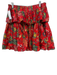 Ulla Johnson Size 10 Red & Multi Cotton Ruffle Tiers Abstract Print Mini Skirt Red & Multi / 10