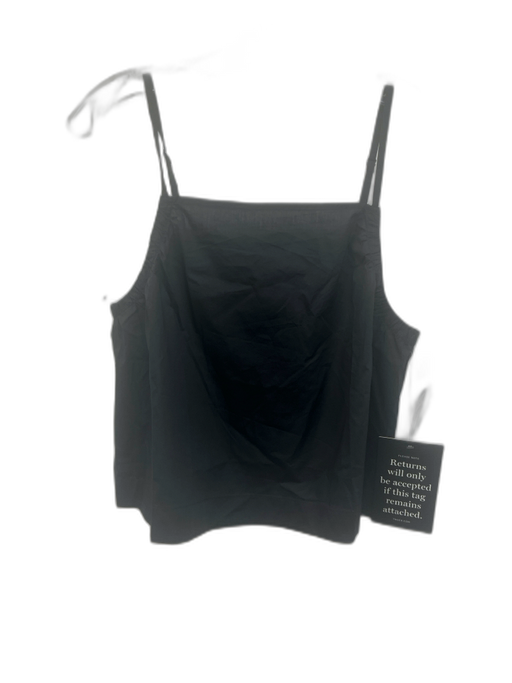 Tuckernuck Size M Black Poplin Cotton Sleeveless Square Neckline Tank Top Black / M