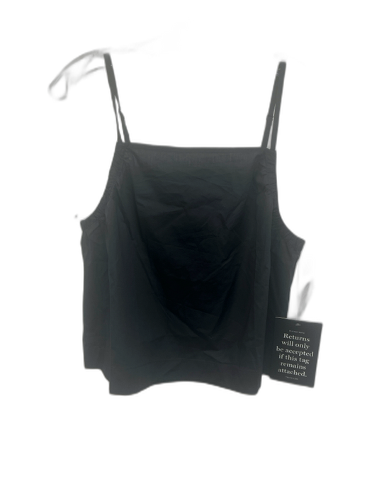 Tuckernuck Size M Black Poplin Cotton Sleeveless Square Neckline Tank Top Black / M