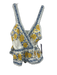 Farm Rio Size XS Blue, Yellow, White Cotton Sleeveless Tank Floral Print Top Blue, Yellow, White / XS