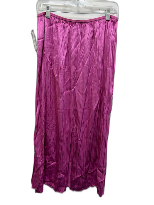 Vince Size M Purple Pink Viscose & Lenzing Satin Pleated Midi Skirt Purple Pink / M