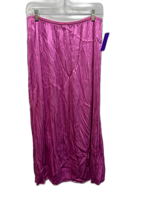 Vince Size M Purple Pink Viscose & Lenzing Satin Pleated Midi Skirt Purple Pink / M