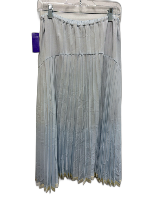 Vince Size M Light Blue Polyester Pleated Elastic Waist Leg Slit Midi Skirt Light Blue / M