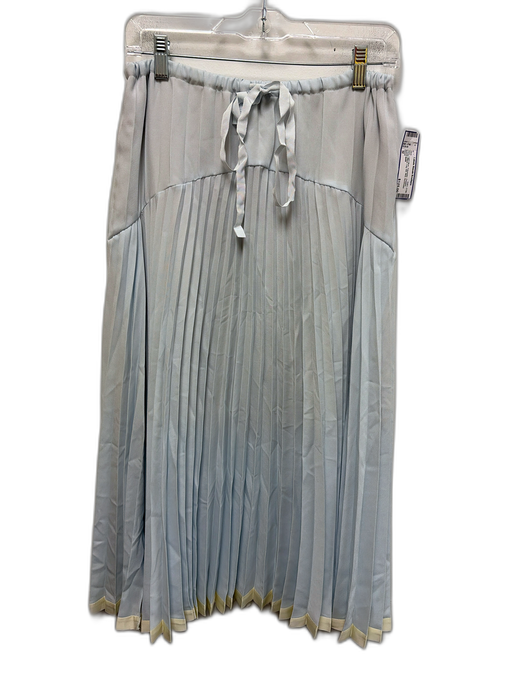 Vince Size M Light Blue Polyester Pleated Elastic Waist Leg Slit Midi Skirt Light Blue / M