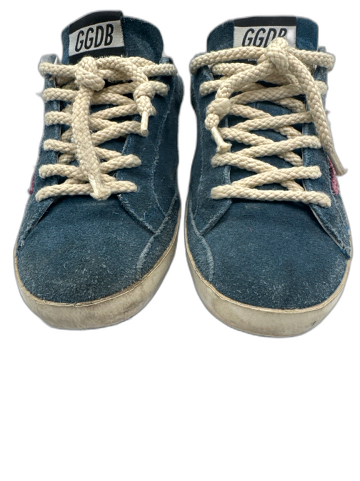 Golden Goose Shoe Size 37 Blue & Pink Suede Rope Laces Star Superstar Sneakers Blue & Pink / 37