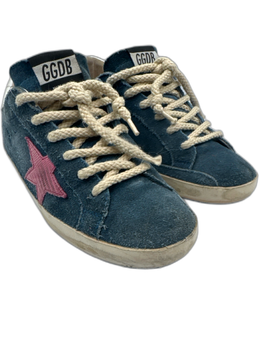 Golden Goose Shoe Size 37 Blue & Pink Suede Rope Laces Star Superstar Sneakers Blue & Pink / 37