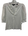 Veronica Beard Size M White Pima Cotton Blend 3/4 Puff Sleeve Rib Knit Top White / M