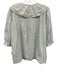 Ba&sh Size M Mint Blue Cotton 3/4 Puff Sleeve Embroidered Trim Button Down Top Mint Blue / M