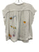 Mother Size M White & Multi Cotton Textured Embroidered Cap Sleeve Top White & Multi / M