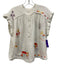 Mother Size M White & Multi Cotton Textured Embroidered Cap Sleeve Top White & Multi / M