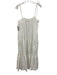 Marea Size M White Cotton Eyelet Lace Spaghetti Strap Button Detail Tiered Dress White / M