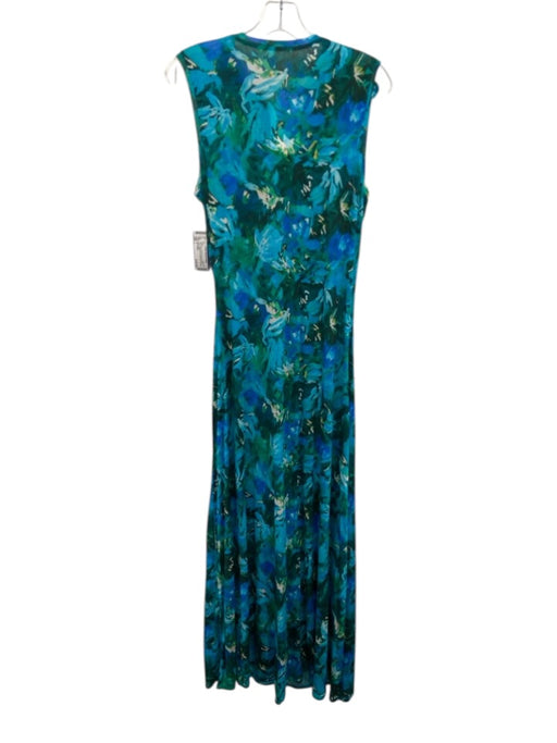 Ulla Johnson Size L Blue & Green Lyocell Abstract Floral Sleeveless slit Dress Blue & Green / L