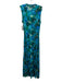 Ulla Johnson Size L Blue & Green Lyocell Abstract Floral Sleeveless slit Dress Blue & Green / L