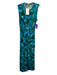 Ulla Johnson Size L Blue & Green Lyocell Abstract Floral Sleeveless slit Dress Blue & Green / L