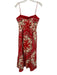 Wayf Size L Red, White & Green Linen & Rayon Floral Paisley Print Dress Red, White & Green / L