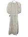 Ulla Johnson Size M / 10 White Cotton Short Puff Sleeve V Neck Tiered Dress White / M / 10
